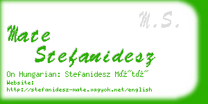 mate stefanidesz business card